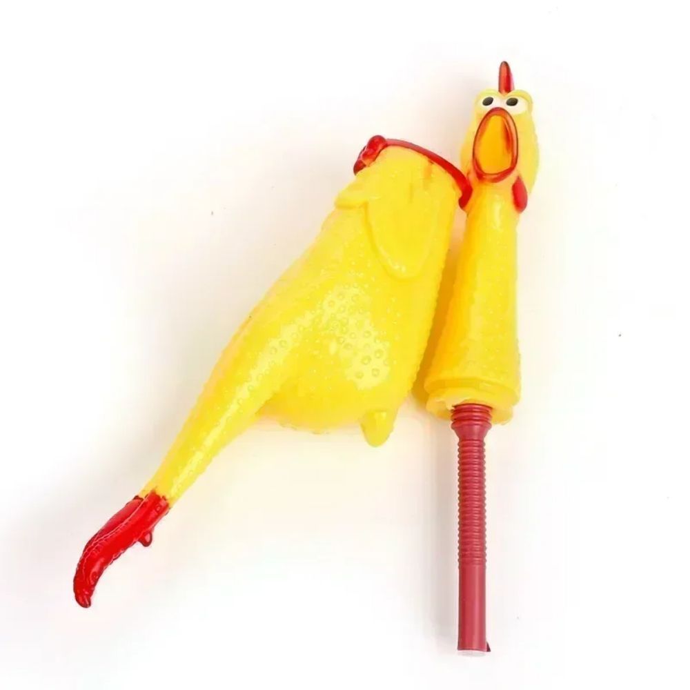 New Pet Dog Squeak Toy Screaming Chicken Squeeze Dog Chew Toy Durable And Fun Yellow Rubber Exhaust Chicken Toys
